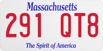 MA license plate 291QT8