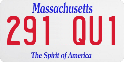MA license plate 291QU1