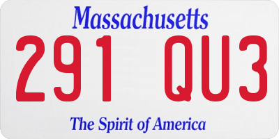 MA license plate 291QU3