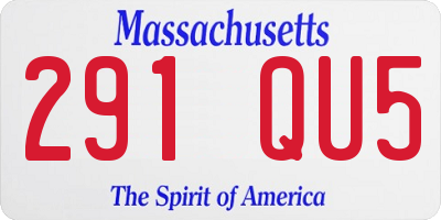 MA license plate 291QU5