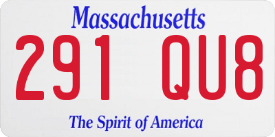 MA license plate 291QU8