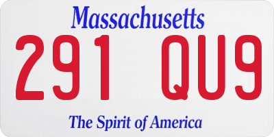 MA license plate 291QU9