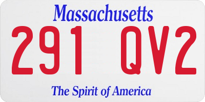 MA license plate 291QV2