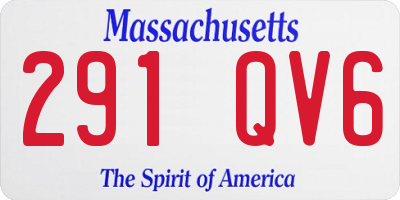 MA license plate 291QV6