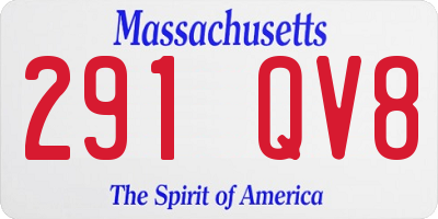 MA license plate 291QV8