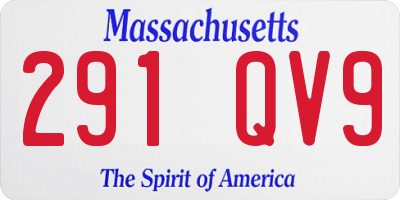 MA license plate 291QV9