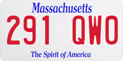 MA license plate 291QW0