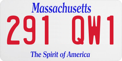 MA license plate 291QW1