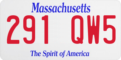 MA license plate 291QW5