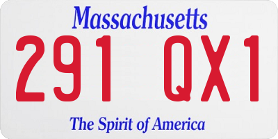 MA license plate 291QX1