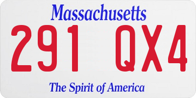 MA license plate 291QX4