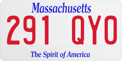 MA license plate 291QY0