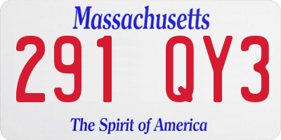 MA license plate 291QY3