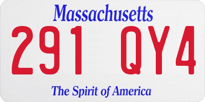 MA license plate 291QY4