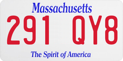 MA license plate 291QY8