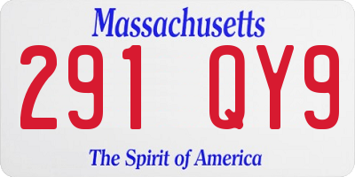 MA license plate 291QY9
