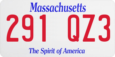 MA license plate 291QZ3