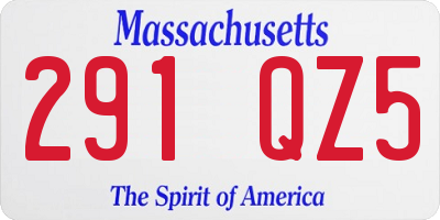 MA license plate 291QZ5
