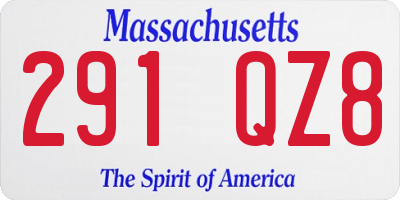 MA license plate 291QZ8