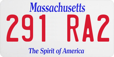 MA license plate 291RA2