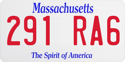MA license plate 291RA6