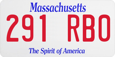 MA license plate 291RB0