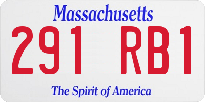 MA license plate 291RB1
