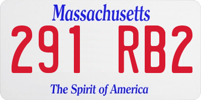 MA license plate 291RB2