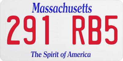 MA license plate 291RB5