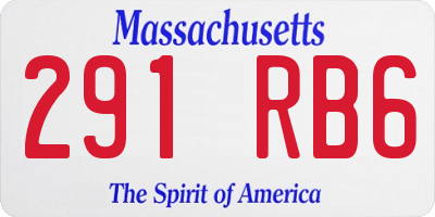 MA license plate 291RB6