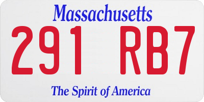 MA license plate 291RB7