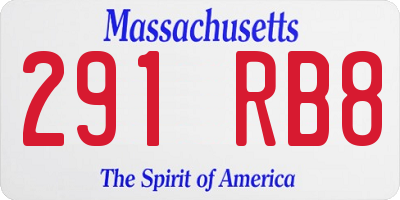 MA license plate 291RB8