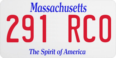 MA license plate 291RC0