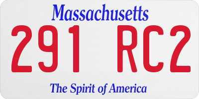 MA license plate 291RC2