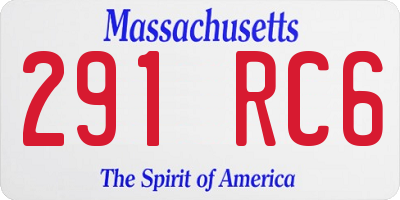 MA license plate 291RC6