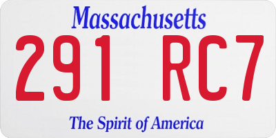 MA license plate 291RC7