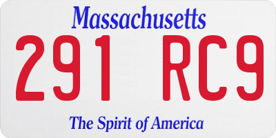 MA license plate 291RC9