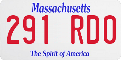 MA license plate 291RD0