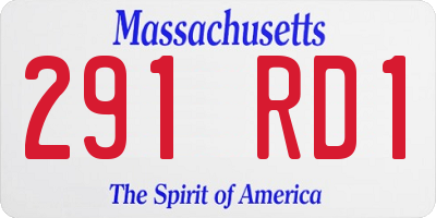 MA license plate 291RD1