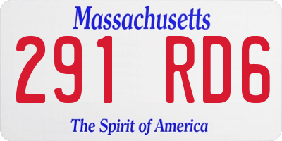 MA license plate 291RD6
