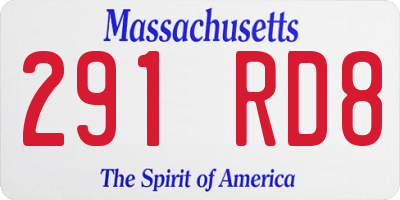 MA license plate 291RD8
