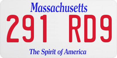 MA license plate 291RD9