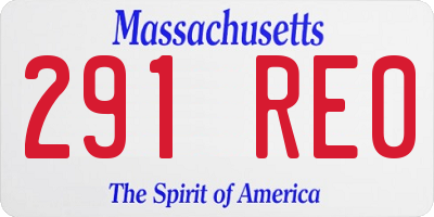 MA license plate 291RE0
