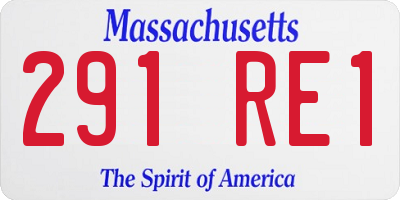 MA license plate 291RE1