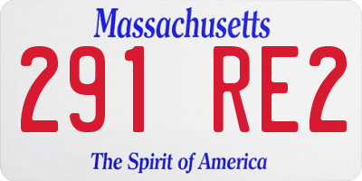 MA license plate 291RE2