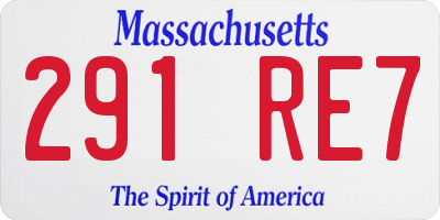 MA license plate 291RE7