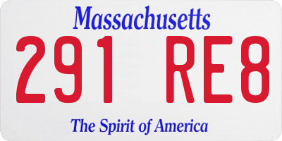 MA license plate 291RE8