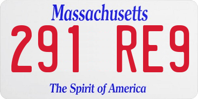 MA license plate 291RE9