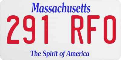 MA license plate 291RF0