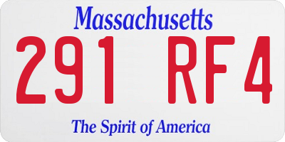 MA license plate 291RF4